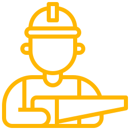 Carpinteros náuticos para barco Ícono trabajador con casco y plano