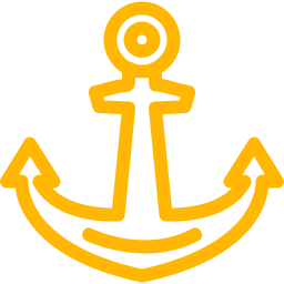 Instalación de equipos náuticos Icono de ancla amarilla