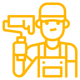 Pintores náuticos para barco Ilustración de pintor con rodillo en mano