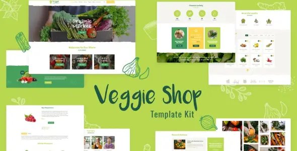 Veggie Organic Food & Eco Online Store Products Template Kit